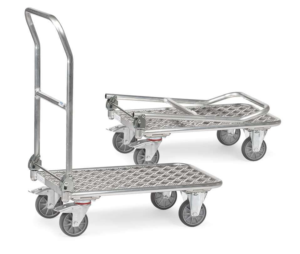 Chariot pliant à dossier en aluminium