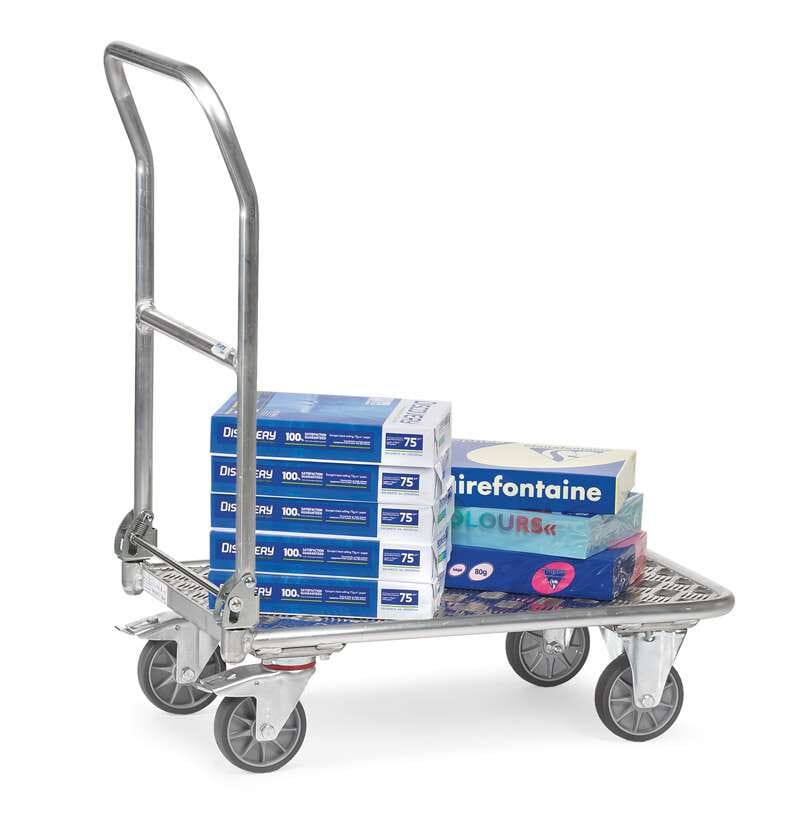 Chariot pliant à dossier en aluminium