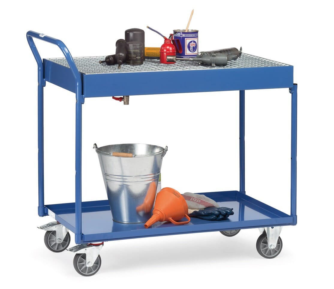 Chariot de rétention à 2 plateaux