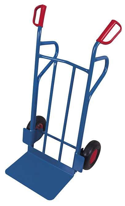 Diable avec grande pelle en tube d'acier