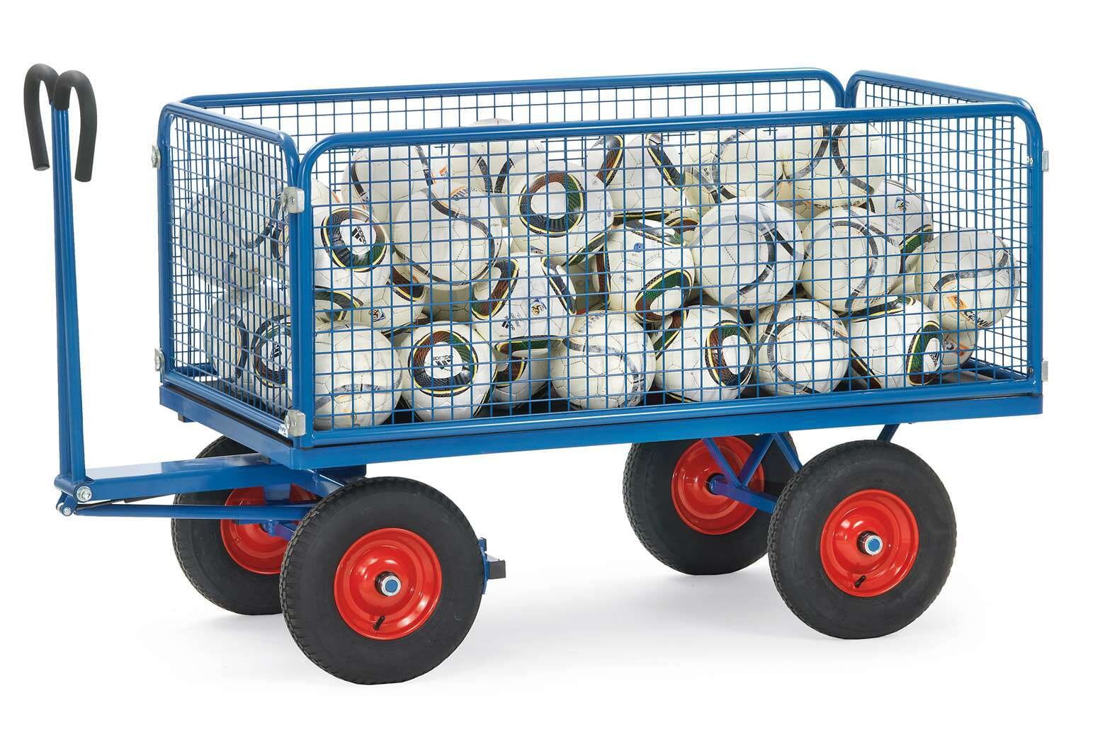 Remorque à bras avec 4 ridelles