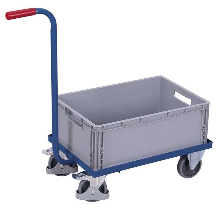 Chariot col de cygne avec 1 bac plastique