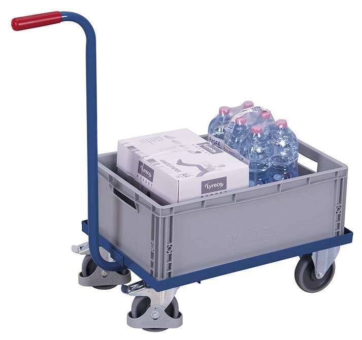 Chariot col de cygne avec 1 bac plastique