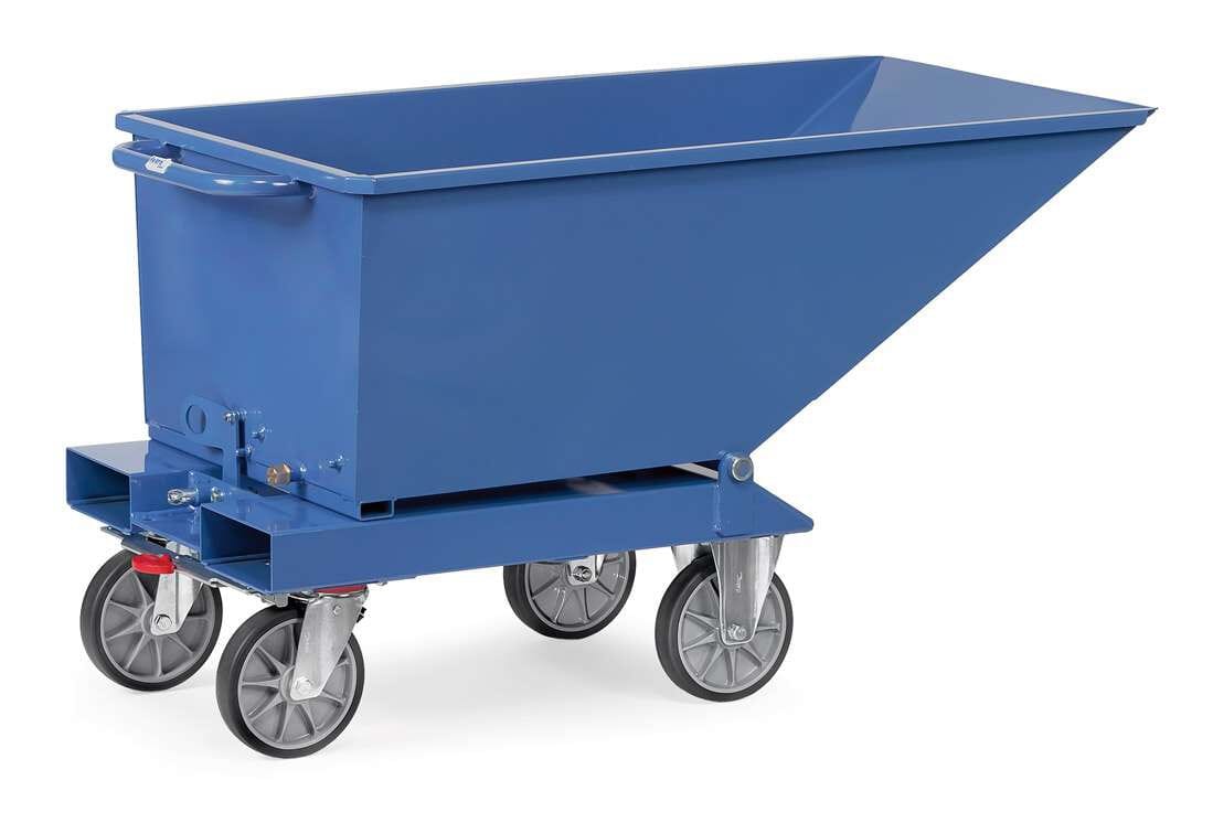 Benne basculante chariot en tôle d'acier