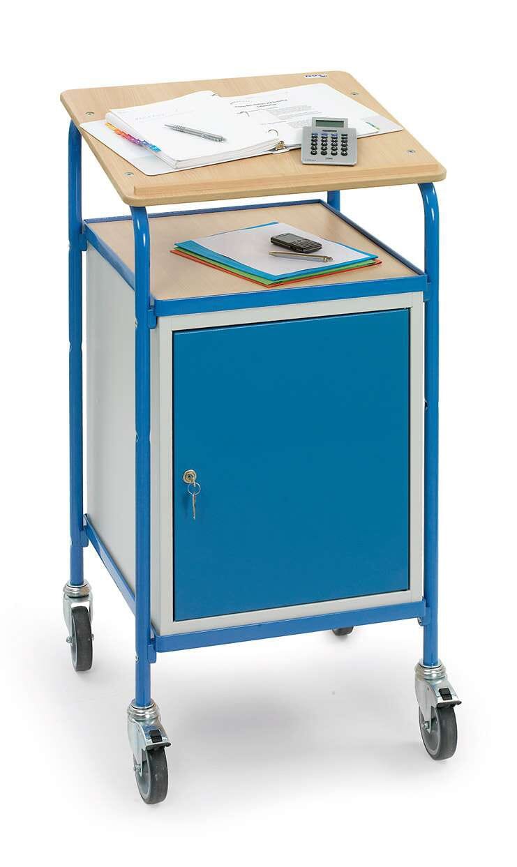 Pupitre d'atelier roulant avec placard