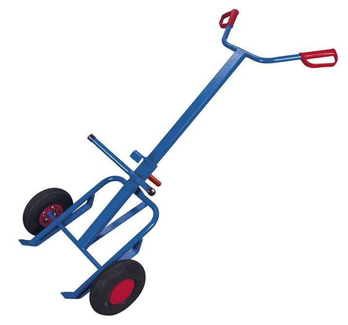 Diable porte-fûts avec 2 poignées de sécurité