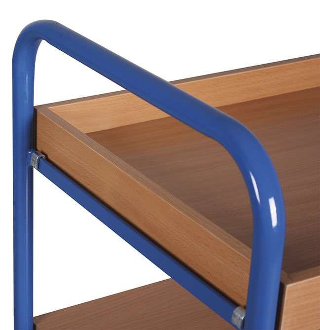 Chariot 2 étagères bas avec 1 bac et 1 plateau