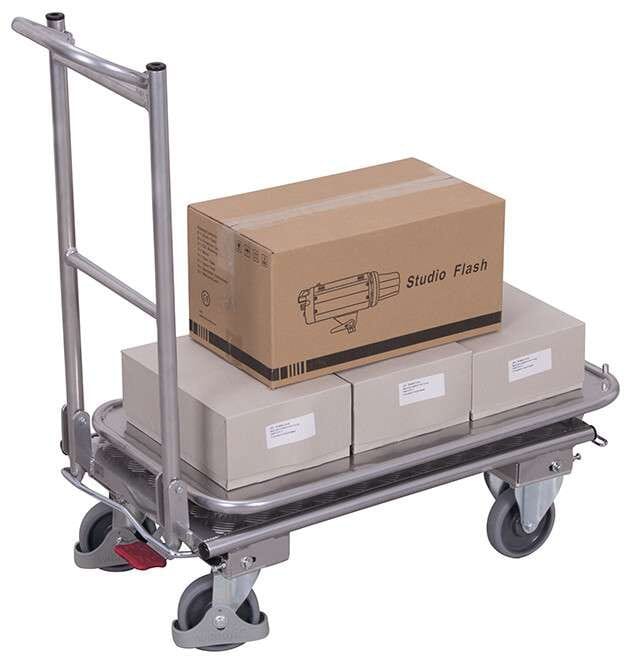 Chariot pliant en aluminium à 2 plateaux