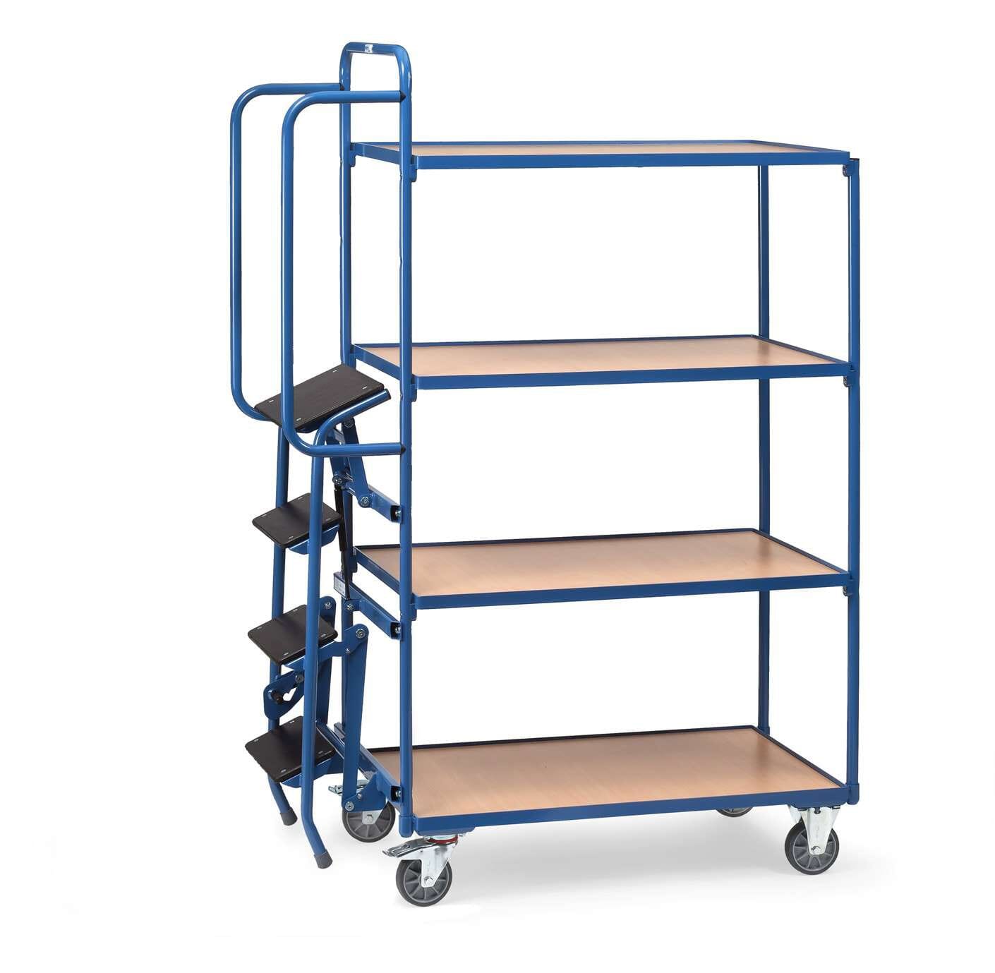 Chariot préparateur de commandes à 4 plateaux