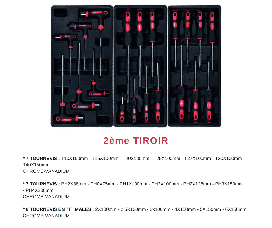Servante d'atelier complète à 6 tiroirs + 170 outils