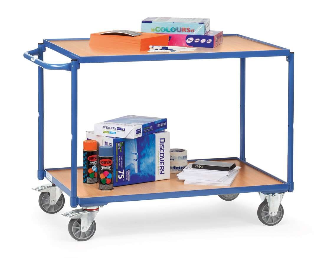 Servante d'atelier à 2 plateaux en bois