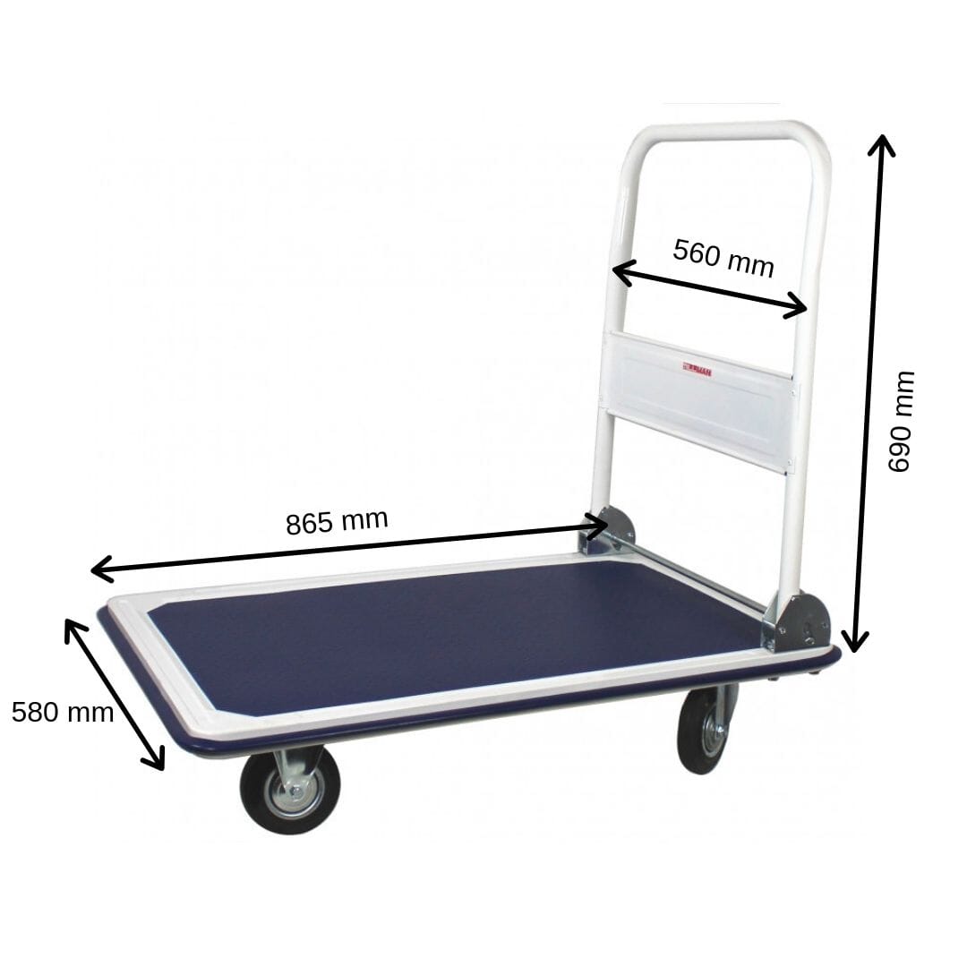 Chariot à dossier rabattable, charge 300 kg