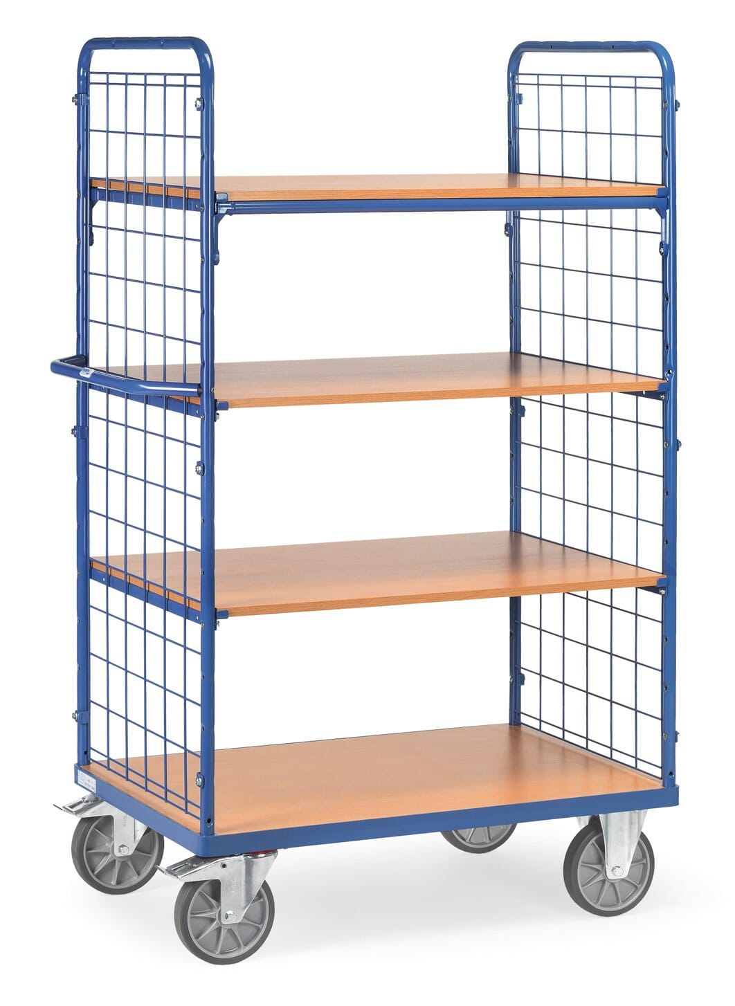 image cover Chariot haut à 4 plateaux avec 2 ridelles