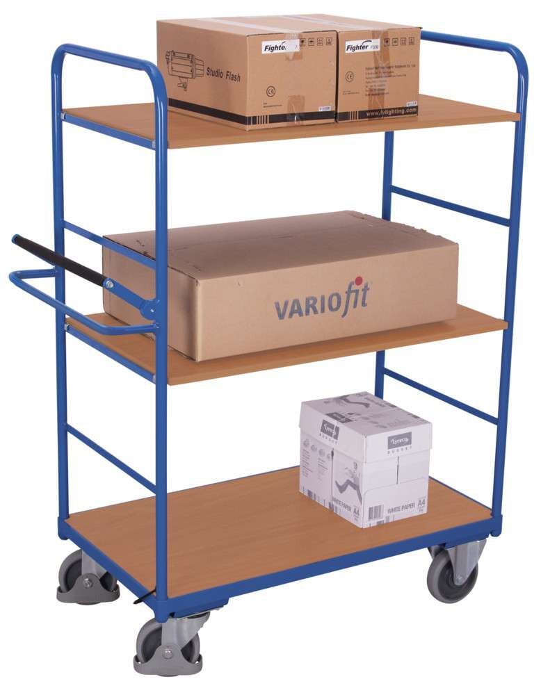 Chariot haut à 3 étagères avec système de blocage/déblocage