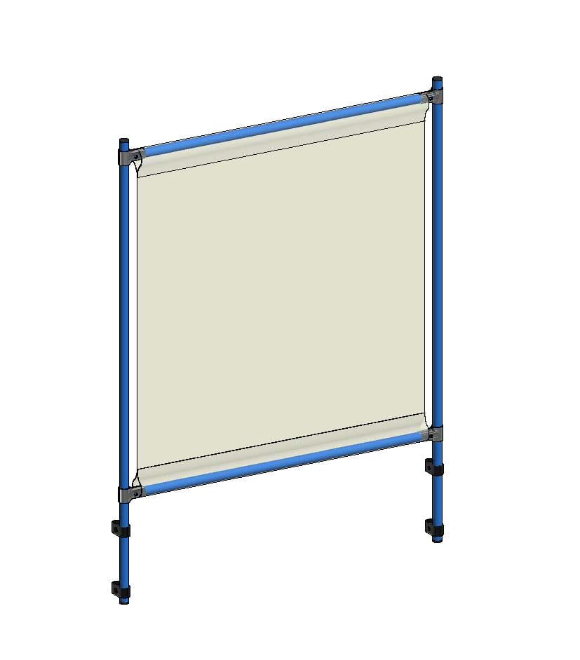 Kit panneau de projections salivaires pour servante d'atelier