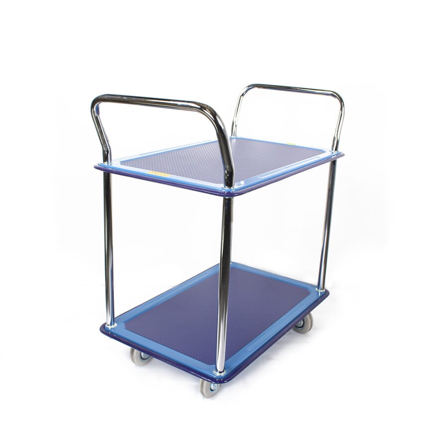 Chariot de service à 2 plateaux, 120 kg, plateau 740x480 mm