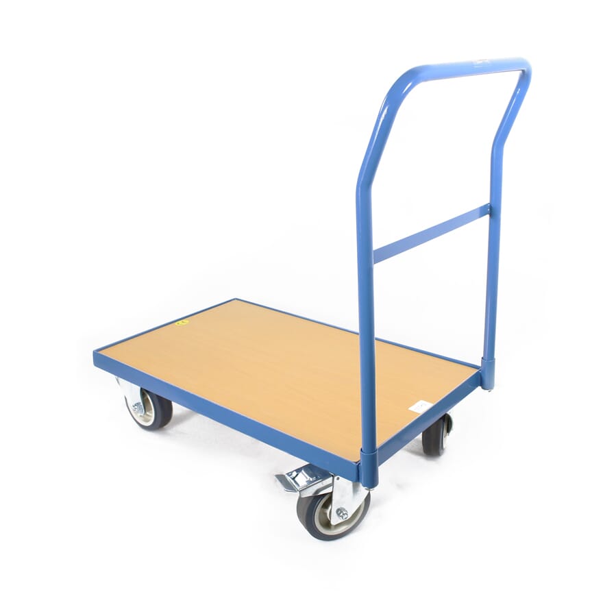 Chariot à 1 dossier, charge 300 kg, plateau 800x500 mm