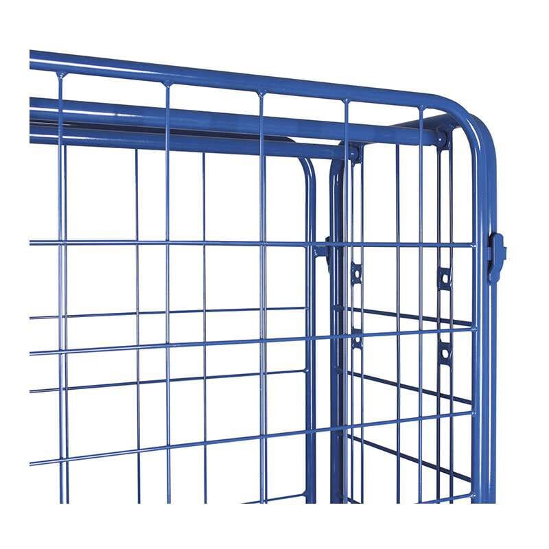 Chariot haut grillagé pour colis à 4 ridelles