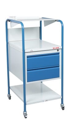 Pupitre FIMM à plan inclinable 1 bloc 2 tiroirs sur roulettes