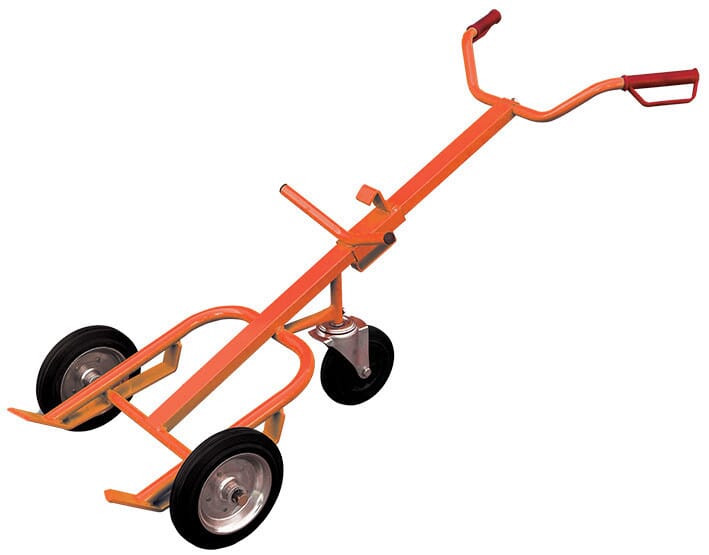 Diable porte-fût métal et plastique à rebord 400 kg