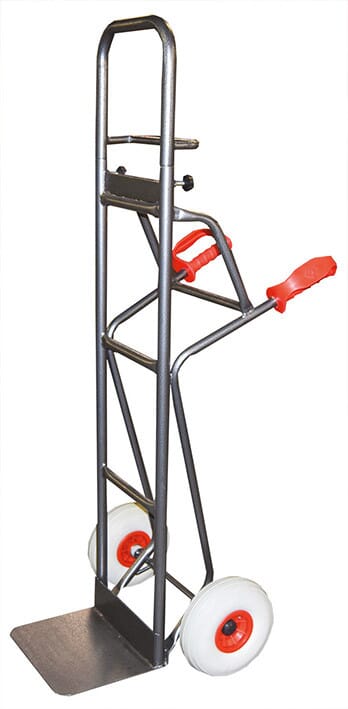 Diable acier tablier télescopique premium 250 kg roues premium caoutchouc élastique noir (RSN)