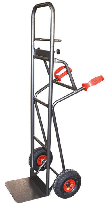 Diable acier tablier télescopique premium 250 kg roues premium caoutchouc élastique noir (RSN)