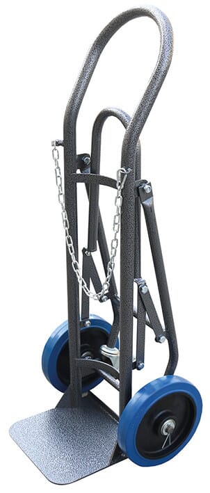 Diable porte 1 bouteille avec béquille escamotable 120 kg roues caoutchouc noir