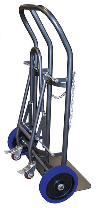 Diable porte 2 bouteilles avec béquille escamotable 200 kg roues caoutchouc noir