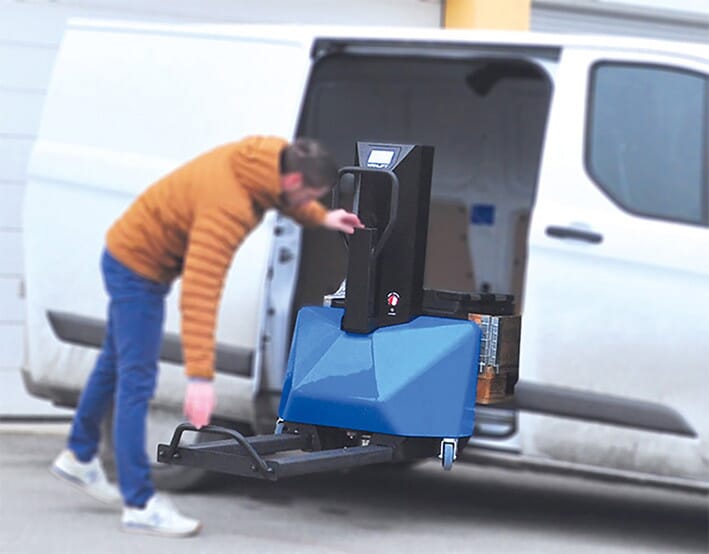 Gerbeur embarqué autonome hauteur de chargement 1350 mm charge 550 kg