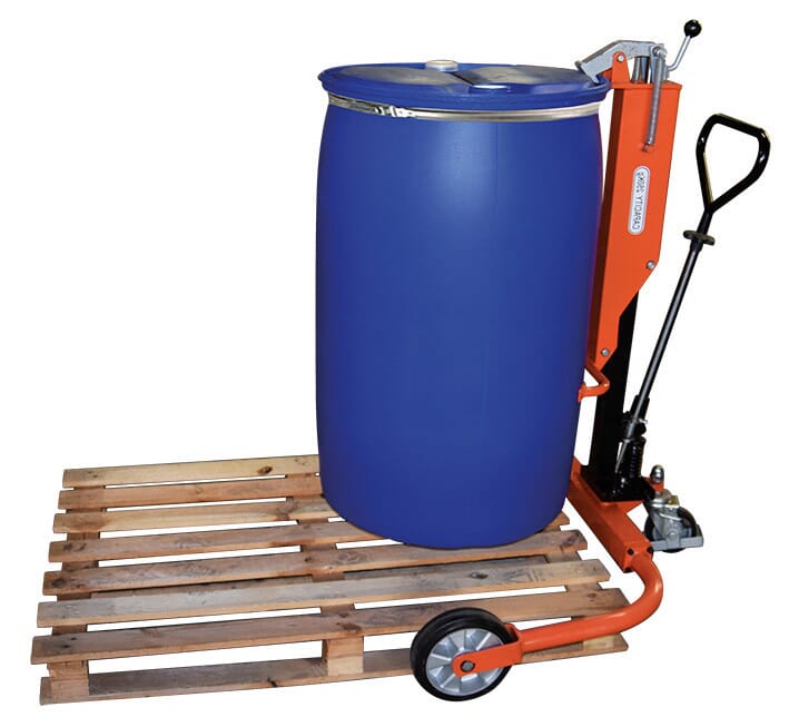 Chariot porte-fût 220 litres à rebord 250 kg largeur 860 mm