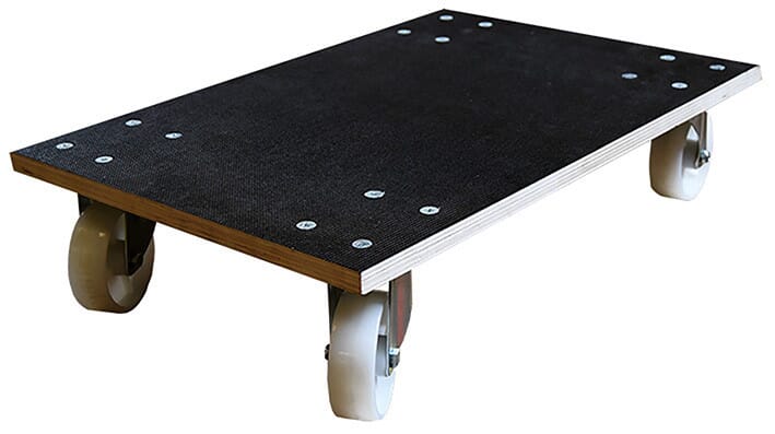 Plateau roulant bois 350 kg 600 x 400 mm roues caoutchouc