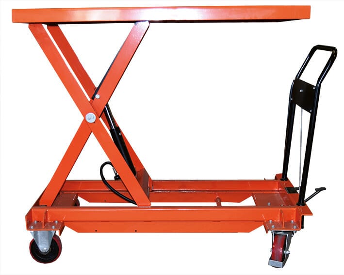 Table élévatrice manuelle grand plateau 1000 kg dimensions 1200 x 800 mm