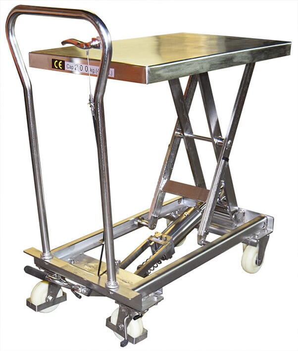 Table élévatrice manuelle inox 304 200 kg