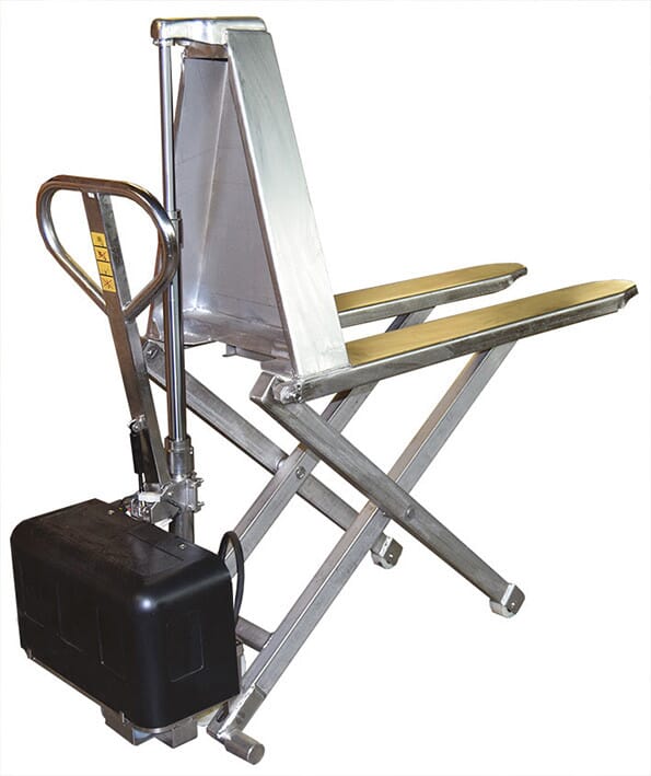 Transpalette électrique haute levée inox 316 1000 kg largeur 560 mm