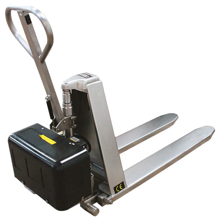 Transpalette électrique haute levée inox 316 1000 kg largeur 560 mm