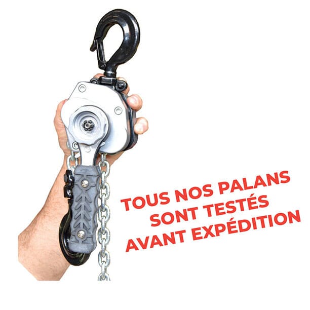 Palan manuel à levier ultra compact 500 kg hauteur élévation 3 m