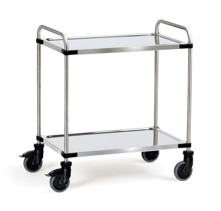 image cover Chariot inox à 2 plateaux avec roues TPE