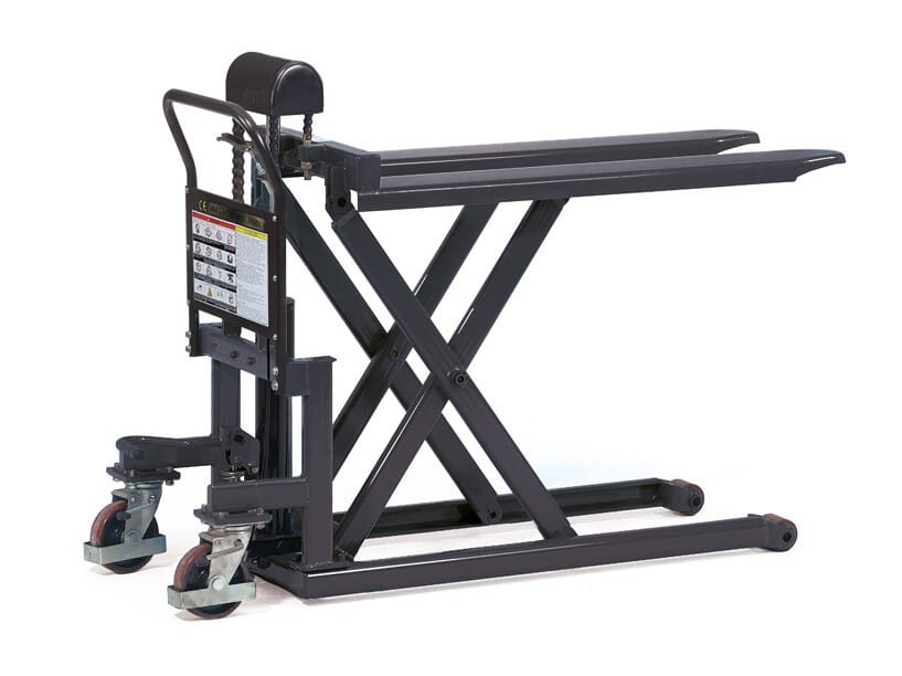 Transpalette à haute levée avec dossier de poussée