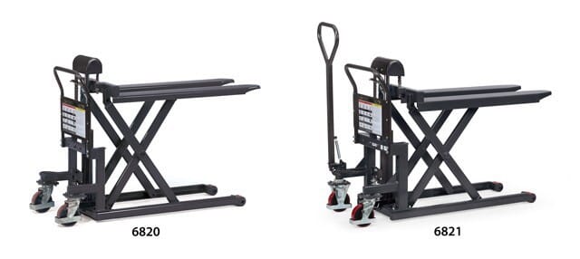 Transpalette à haute levée avec dossier de poussée