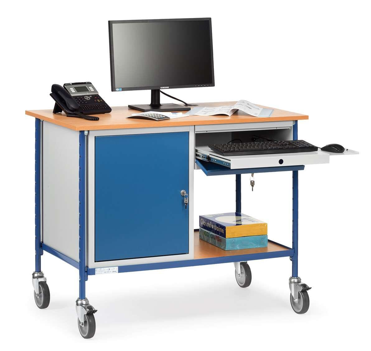 Table roulante 1 tiroir et 1 placard