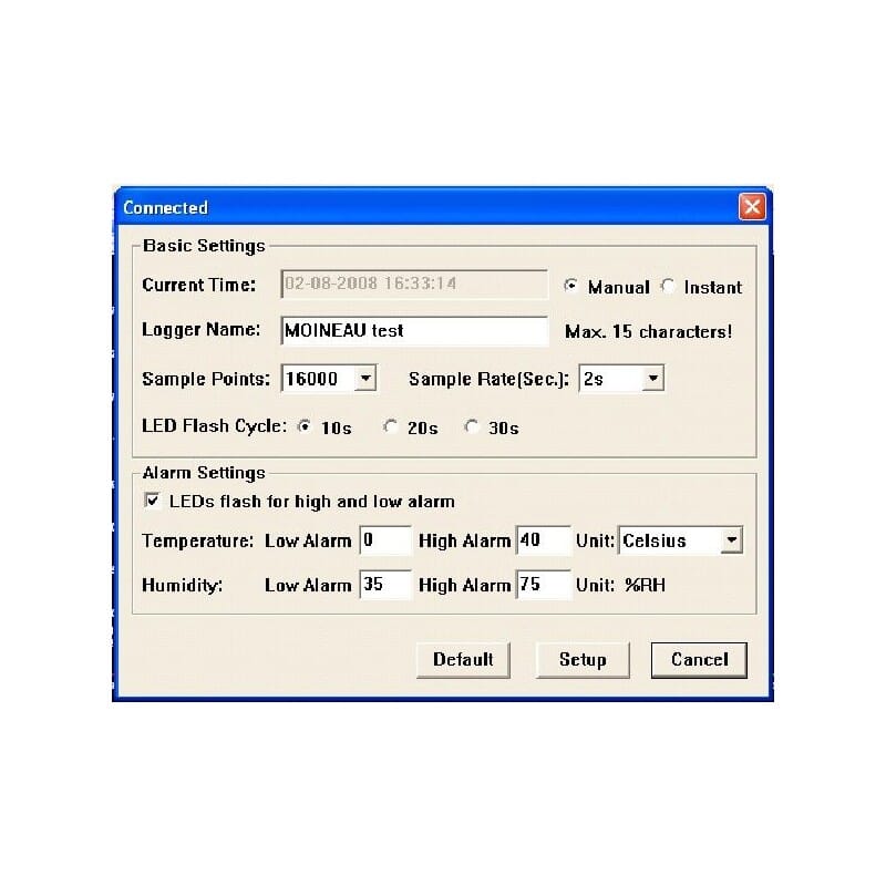 Enregistreur Thermomètre / Hygromètre autonome - USB - Avec affichage