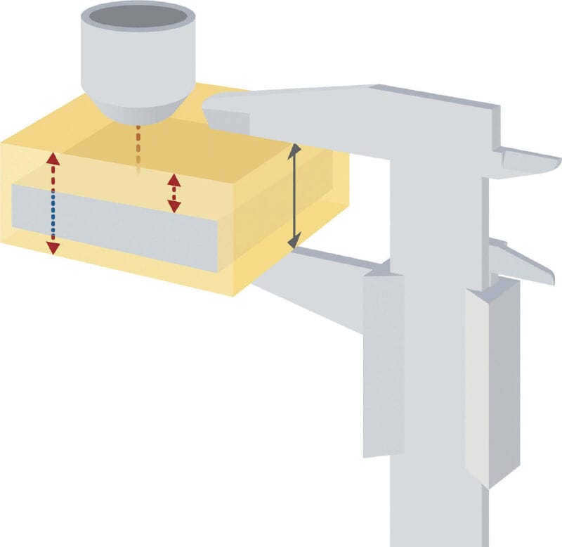 Mesureur d'épaisseur de matériaux compact avec sonde externe