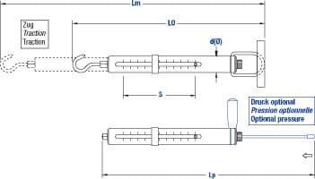 BALANCE À RESSORT, 500N , D:5N, noire (testes de rupture jusqu'à 300 N)