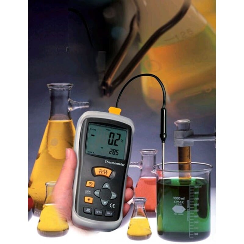 Thermomètre type K universel - Ecran GEANT - Sonde filaire type K - Mémoire MAXI